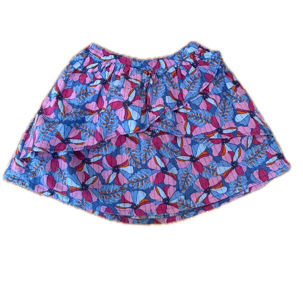 Du Pareil Girls Blue | Pink Floral Skirt size: 5T